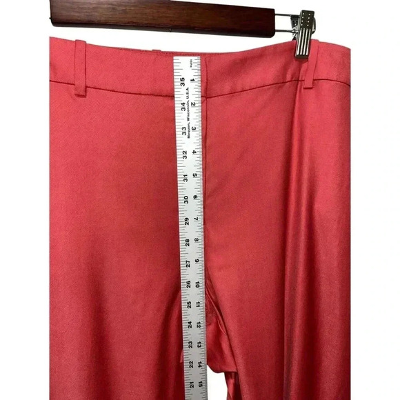ST. JOHN Annabel Straight Leg Wool Blend Dress Pants Cinnabar Size 16 Trouser - Picture 7 of 9